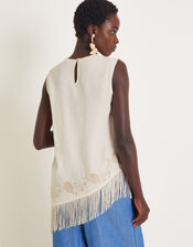 Erin Fringe Tank Top, Ivory (IVORY), large