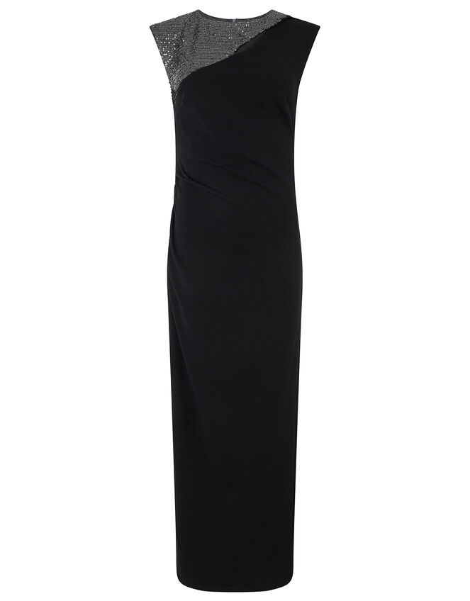 Ophelia Sequin Insert Maxi Dress, Black (BLACK), large