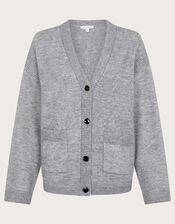 Vicki V-Neck Cardigan, Grey (GREY), large