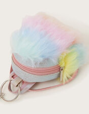 Rainbow Faux Fur Backpack Bag Charm, , large