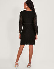 Lillian Lace Shift Dress, Black (BLACK), large