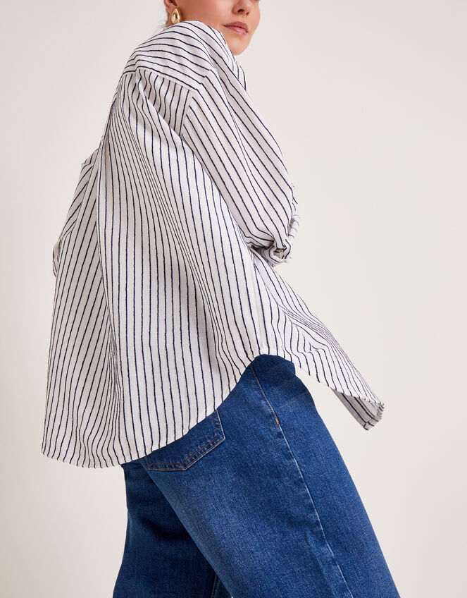 Gilly Stripe Shirt, Ivory (IVORY), large
