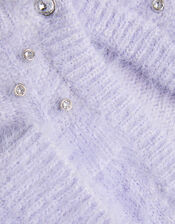 Fluffy Gem Collar Bolero Cardigan, Purple (LILAC), large