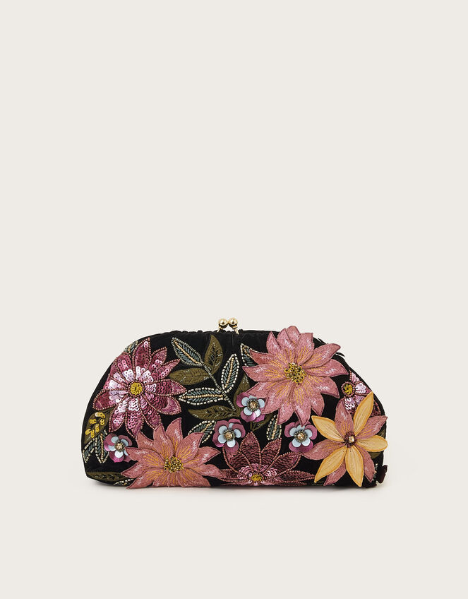 Flo Floral Embellished Clutch Bag, , large