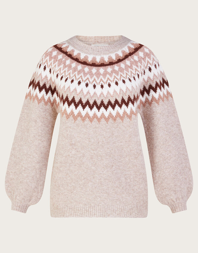 Fen Fair Isle Jumper, Natural (NATURAL), large