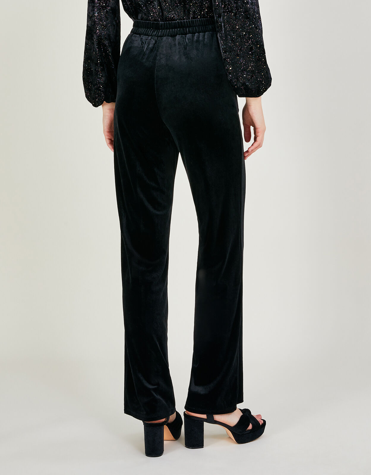 Allsaints Aleida Velvet Trousers In Black | ModeSens