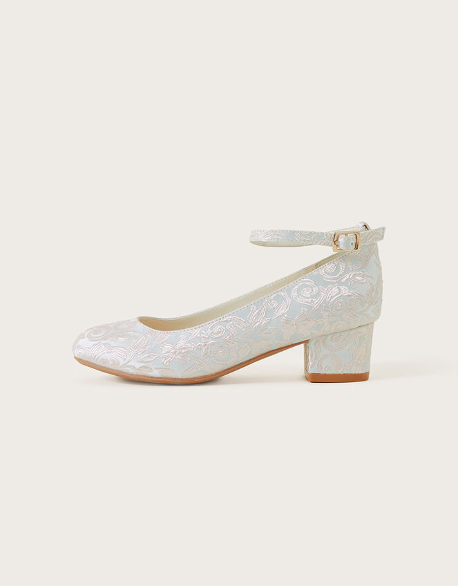 Sophia Jacquard Heeled Shoes, Ivory (IVORY), large