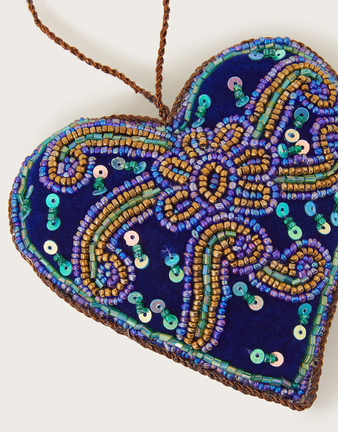 Beaded Heart Hanging Decoration, , large