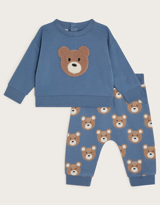 Newborn Bear Sweater and Sweatpants Set, Blue (BLUE), large