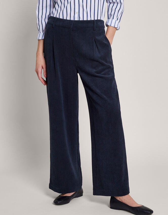 Serena Wide Leg Cord Pants, Blue (NAVY), large