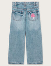 Mushroom Denim Jeans, Blue (BLUE), large