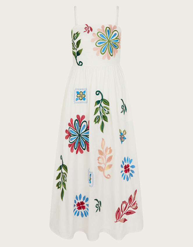 Polly Embroidered Dress, White (WHITE), large