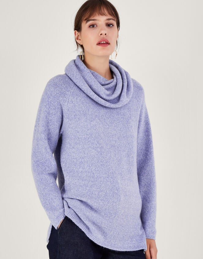 Monica Cowl Neck Sweater Blue
