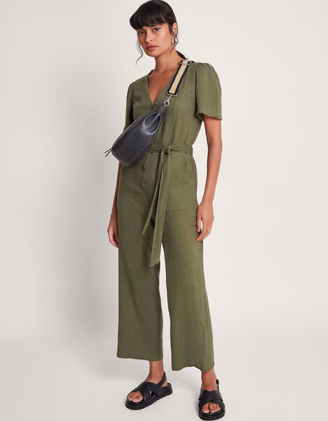 Azalea Tie Jumpsuit, Green (KHAKI), large