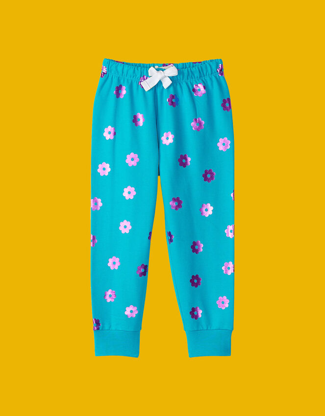 Hatley Blossom Cuff Track Pants, Blue (BLUE), large