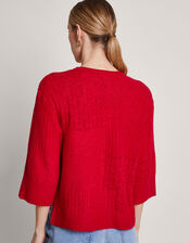 San Mixed Knit Jumper, Red (RED), large