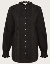 Broderie Shirt, Black (BLACK), large