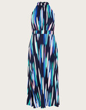 Holly Print Halter Neck Maxi Dress, Blue (NAVY), large