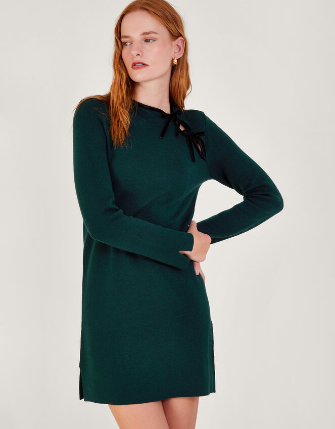 Bea Bow Tunic Dress, Green (GREEN), large