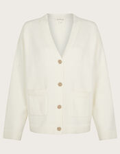 Vicki V-Neck Cardigan, Cream (CREAM), large