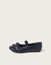 Land of Wonder Embellished Ballerina Flats, Blue (NAVY), large