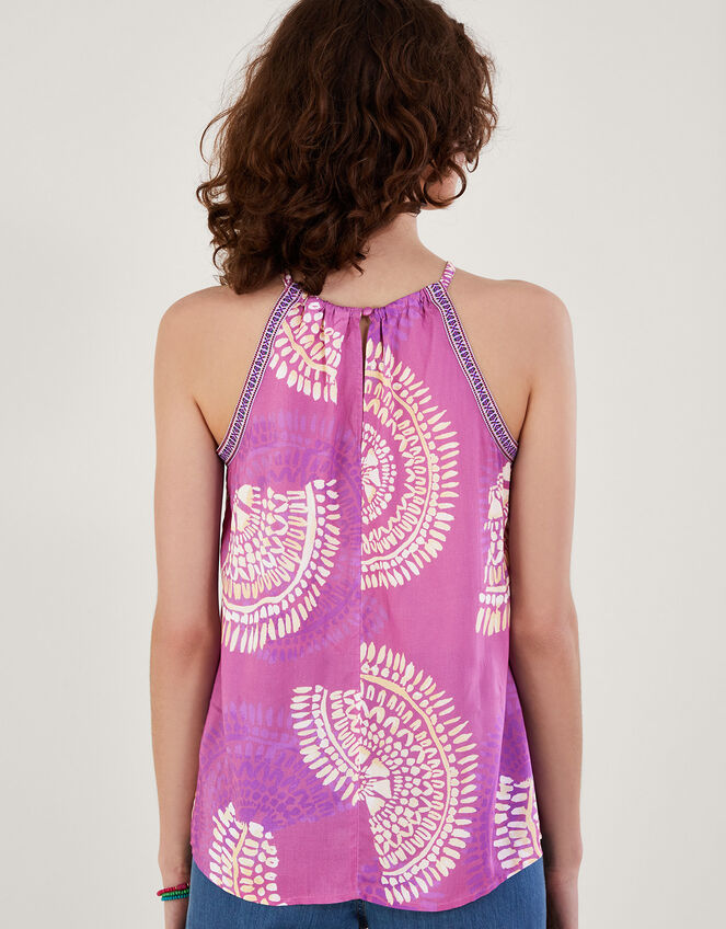 Tie Strap Print Cami Top in LENZING™ ECOVERO™, Purple (LILAC), large