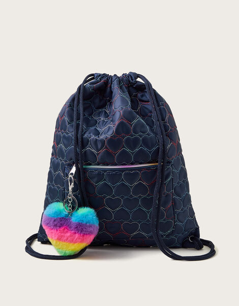 Quilted Heart Drawstring Bag, , large