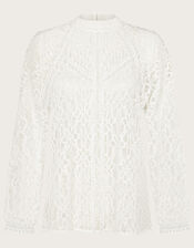 Merritt Lace Blouse, Ivory (IVORY), large