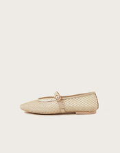 Cleo Mesh Ballet Flats, Natural (NEUTRAL), large