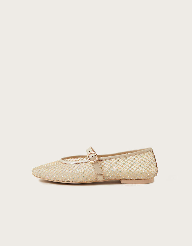 Cleo Mesh Ballet Flats, Natural (NEUTRAL), large