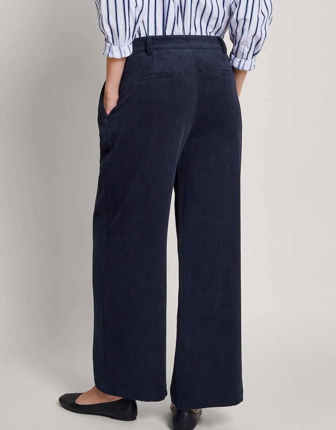 Serena Wide Leg Cord Trousers, Blue (NAVY), large