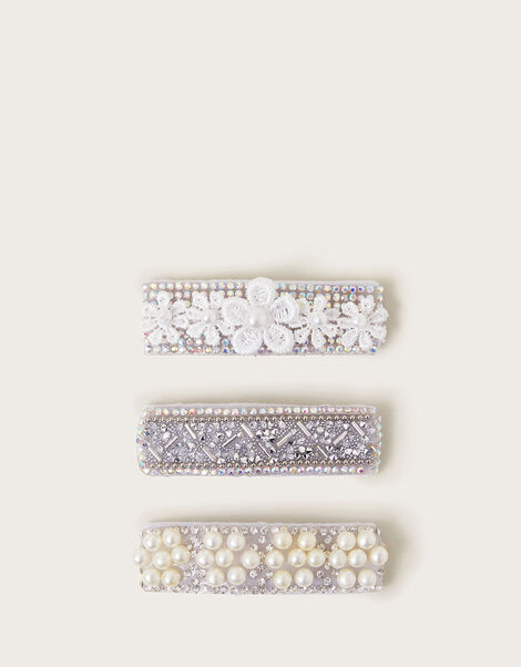 3-Pack Embellished Hair Clips, , large