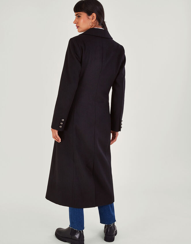 Daria Double-Breasted Coat, Black (BLACK), large