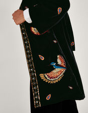 Baylie Embellished Velvet Kimono, Black (BLACK), large