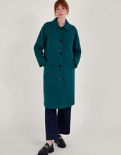 Farah Single Breasted Coat, Teal (TEAL), large