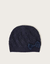 Knit Beanie Hat, Blue (NAVY), large