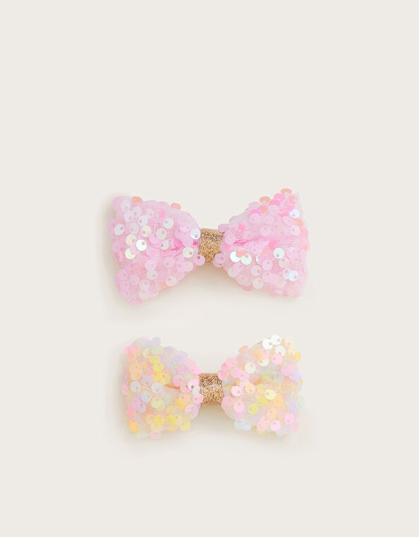 2-Pack Sequin Bow Hair Clips, , large