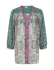 East Paisley Print Blouse, Green (GREEN), large