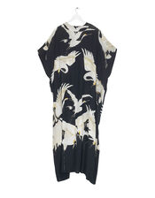 One Hundred Stars Stork Print Maxi Kaftan, Black (BLACK), large