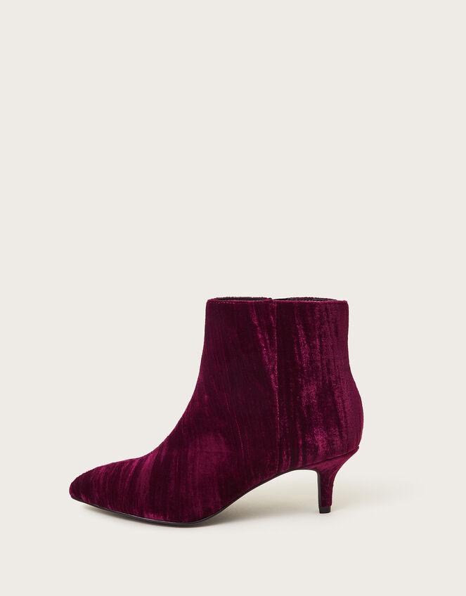 Mila Kitten Heel Boots, Red (BURGUNDY), large