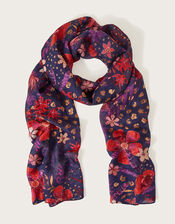 Floral Silk Scarf, , large