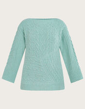 Satu Stitch Sweater, Green (SAGE), large