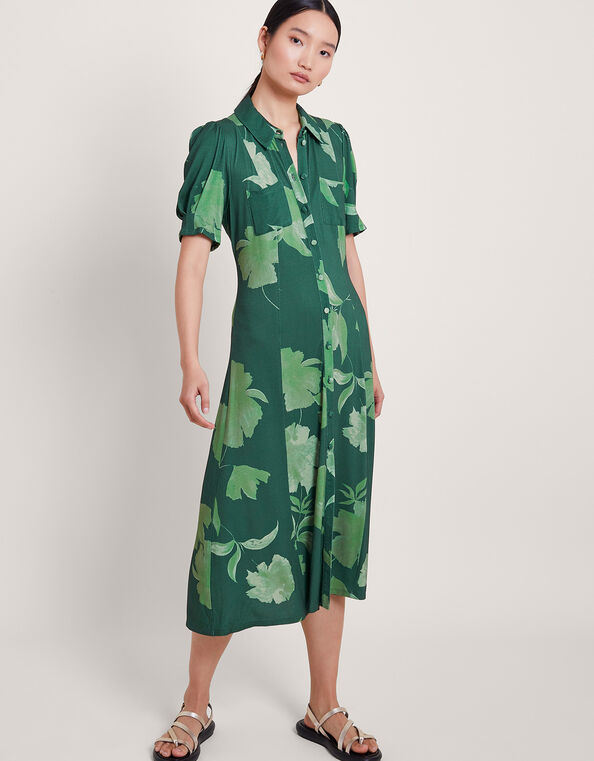 Zannah Print Shirt Dress, Green (GREEN), large