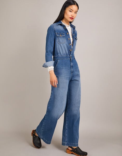 Etta Wide-Leg Jumpsuit, Blue (DENIM BLUE), large