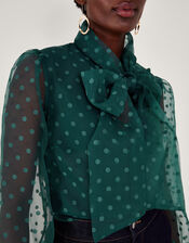 Rosa Spot Blouse, Green (GREEN), large