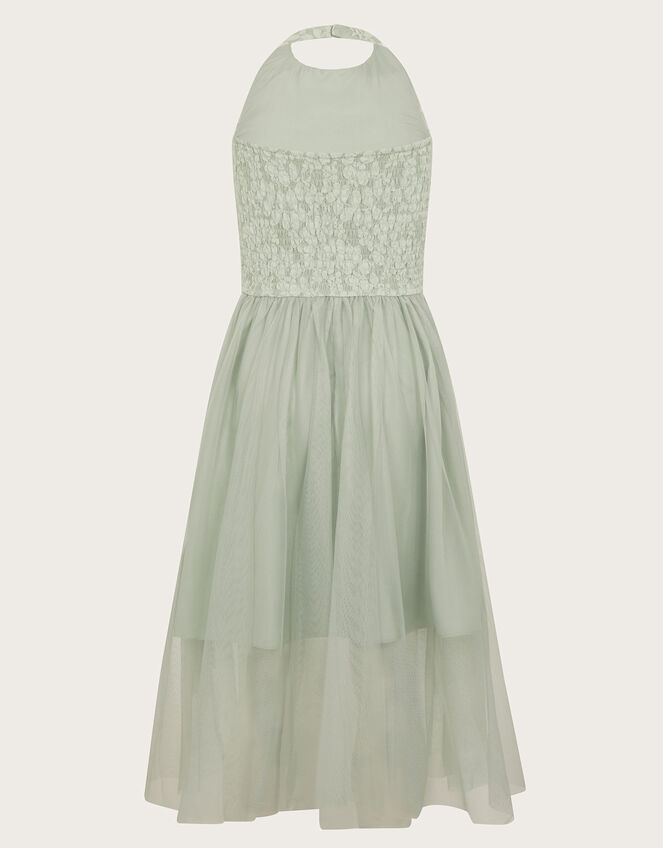 Hayley Halter Lace Prom Dress, Green (SAGE), large