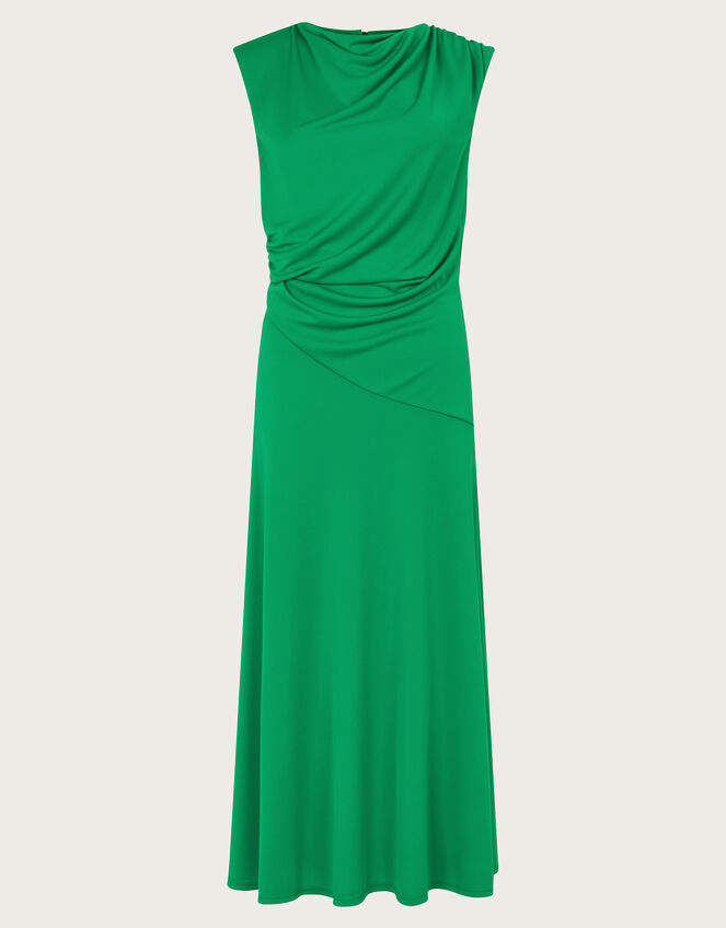 Debra Drape Jersey Dress, Green (GREEN), large