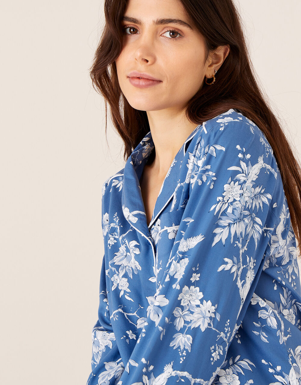 Floral Print Pyjama Set Blue | Pyjamas | Monsoon Global.