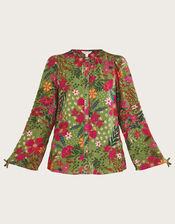 Floral Print Blouse, Green (GREEN), large