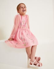 Floral Embellished Dobby Dress, Pink (PALE PINK), large